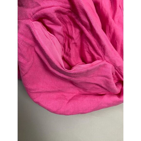 Tabitha Brown Target Tiered Smocked Maxi Linen Blend Dress Pink Red size Medium - Picture 11 of 11